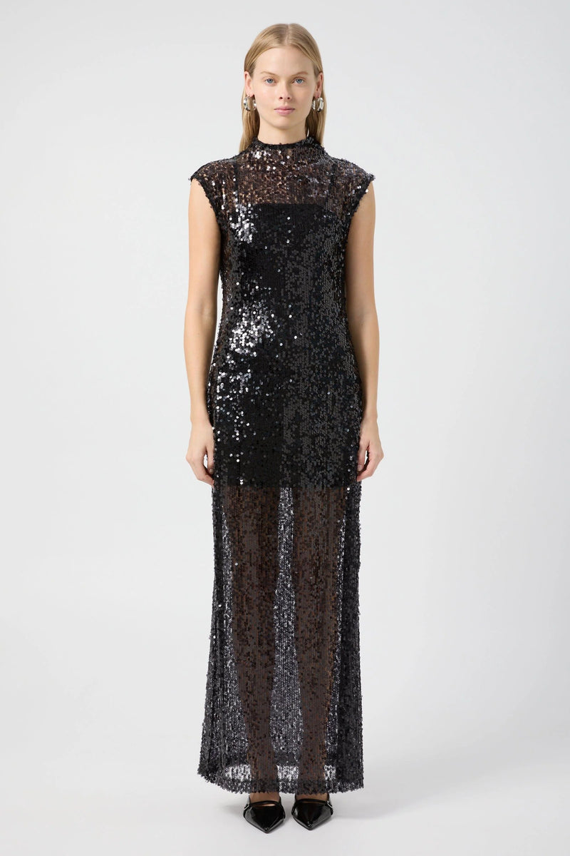 Reflection Sequin Maxi Dress Black