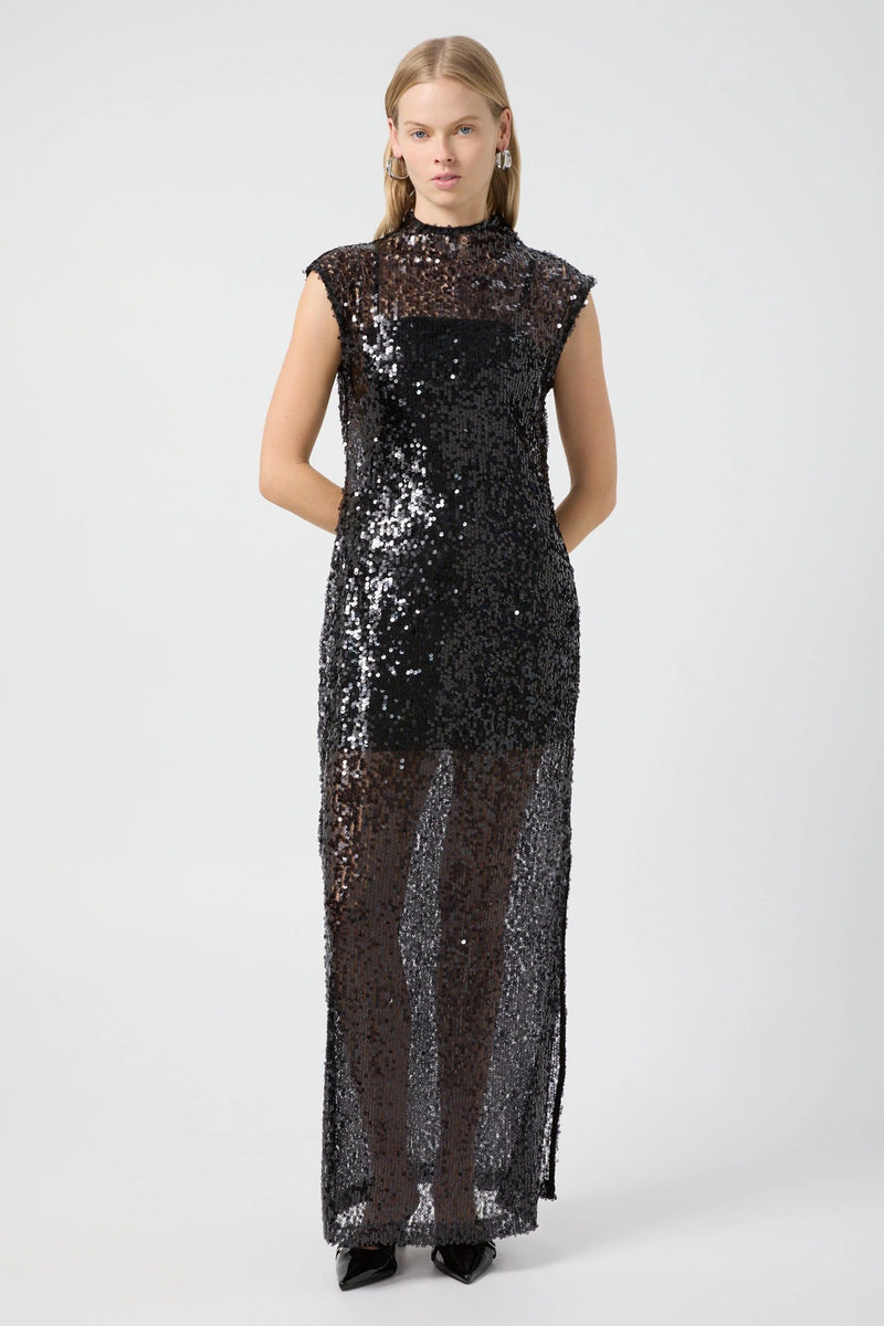 Reflection Sequin Maxi Dress Black