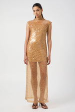 Reflection Sequin Maxi Dress Honey