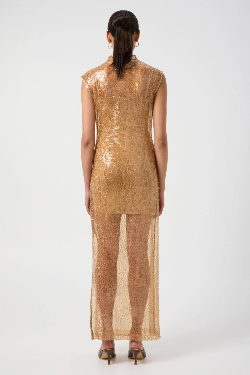 Reflection Sequin Maxi Dress Honey