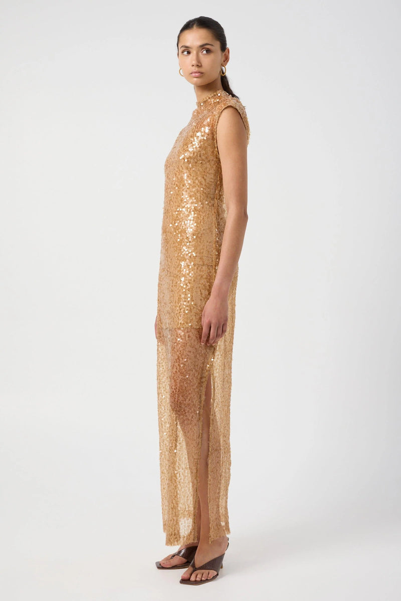 Reflection Sequin Maxi Dress Honey