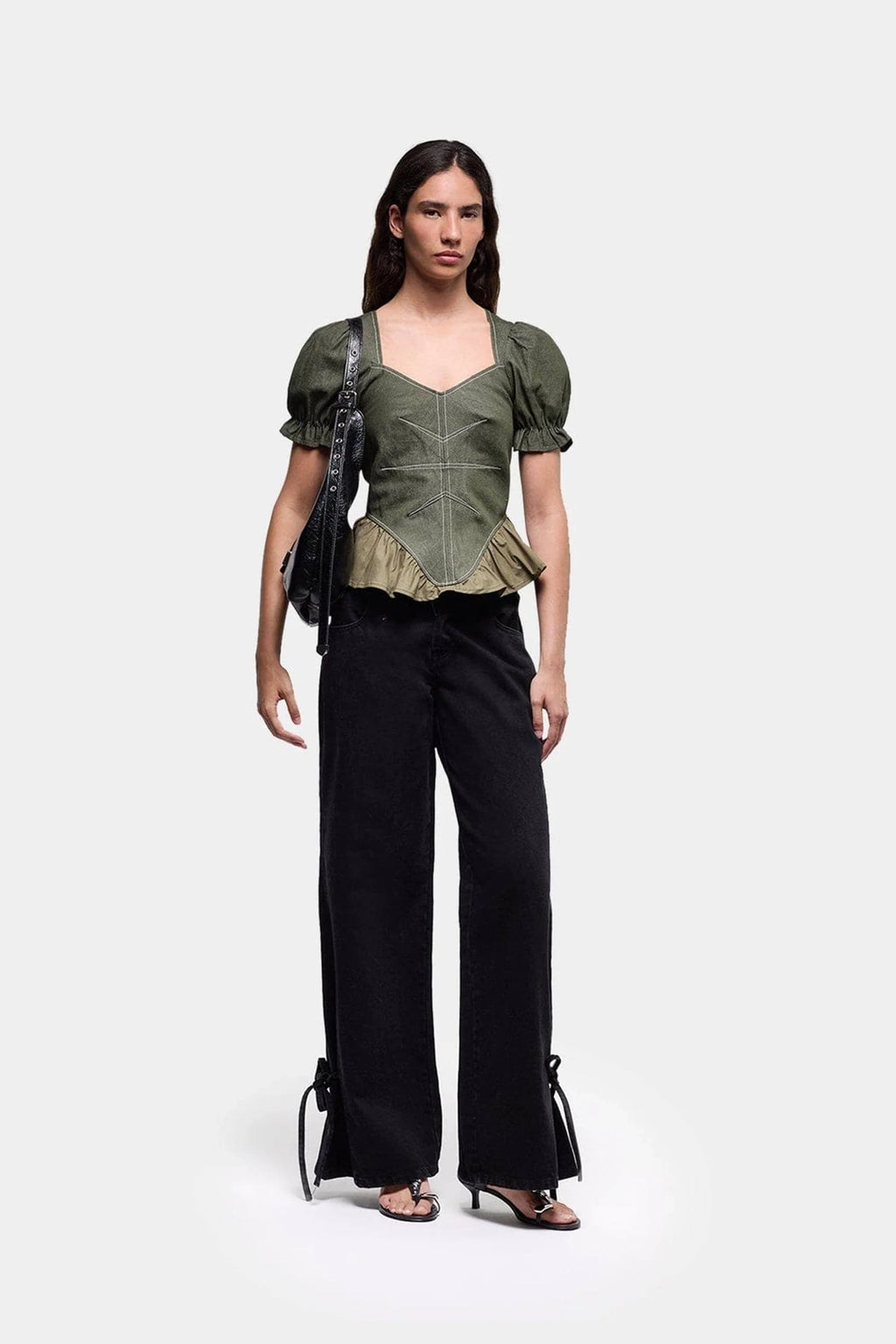 Regina Puff Sleeve Blouse Khaki – think alike store