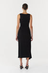 Stirling Twist Cross Over Midi Dress Black