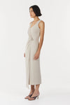 Stirling Twist Cross Over Midi Dress Oyster Grey