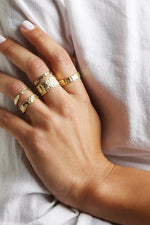 Eros Textured Ring Gold Small