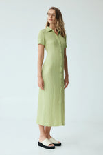 Waffle Midi Shirt Dress Mint
