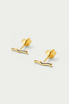 Wave Stud Earrings Gold