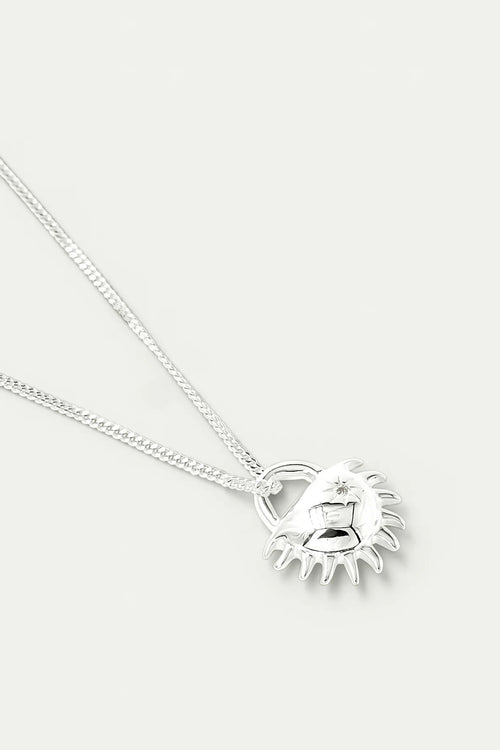 Bebe Solida Charm Necklace Silver