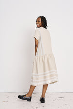 Josefine Short Sleeve Dress Whisper White/ Doeskin