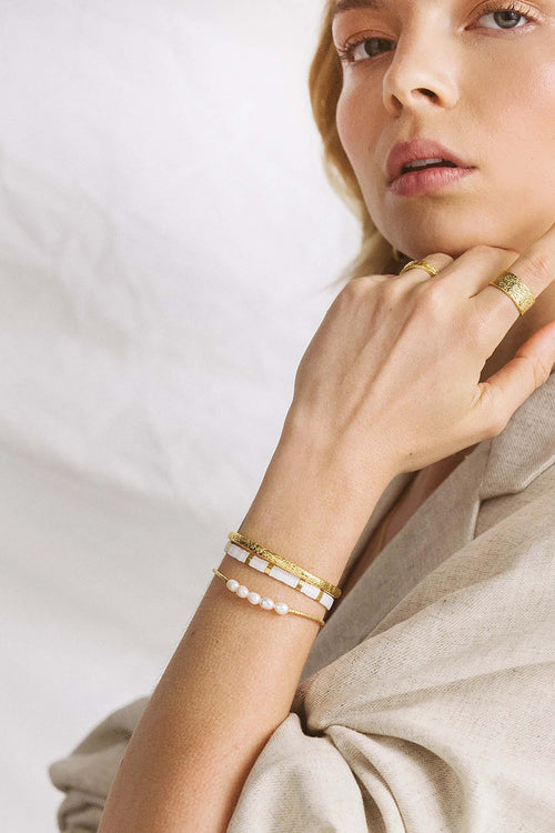 Seline Gold and Pearl Bracelet