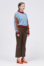 Caldo Jumper Light Blue/ Rust/ Red