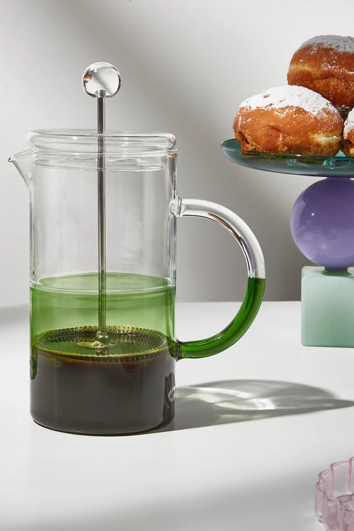 Two Tone Coffee Plunger Clear & Green