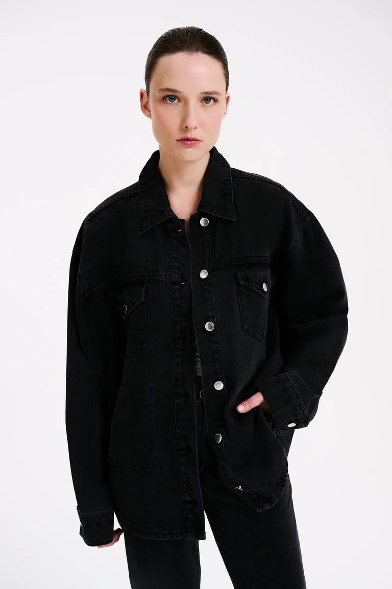 Organic Denim Jacket Washed Black