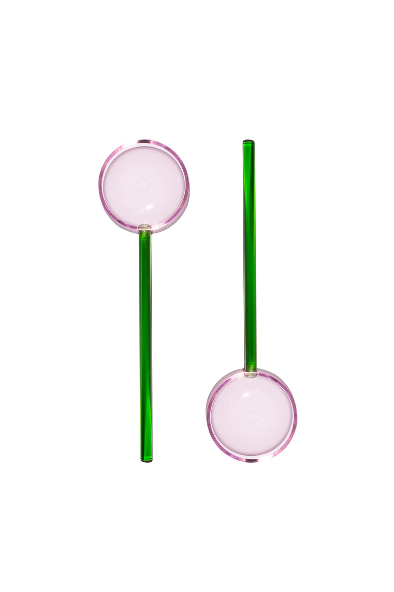 Salad Servers Pink Green