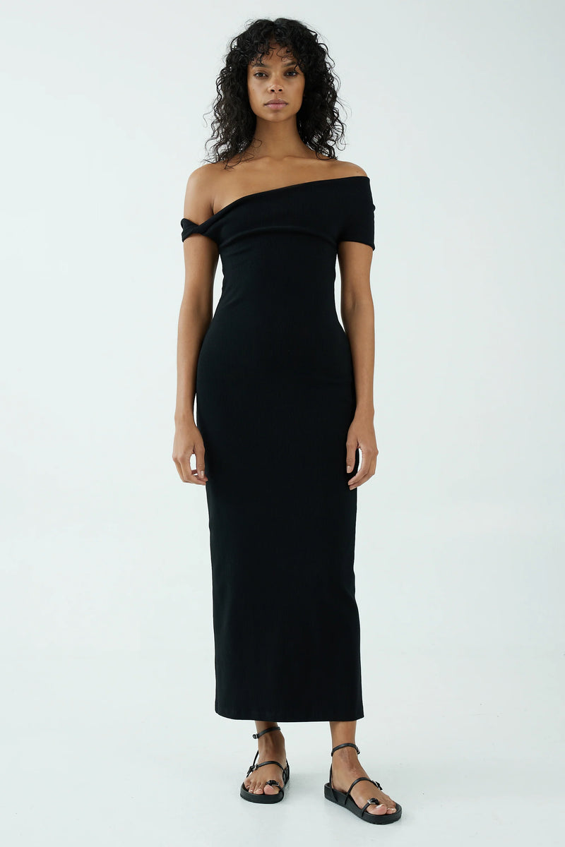 Intertwined Off Shoulder Dress Black