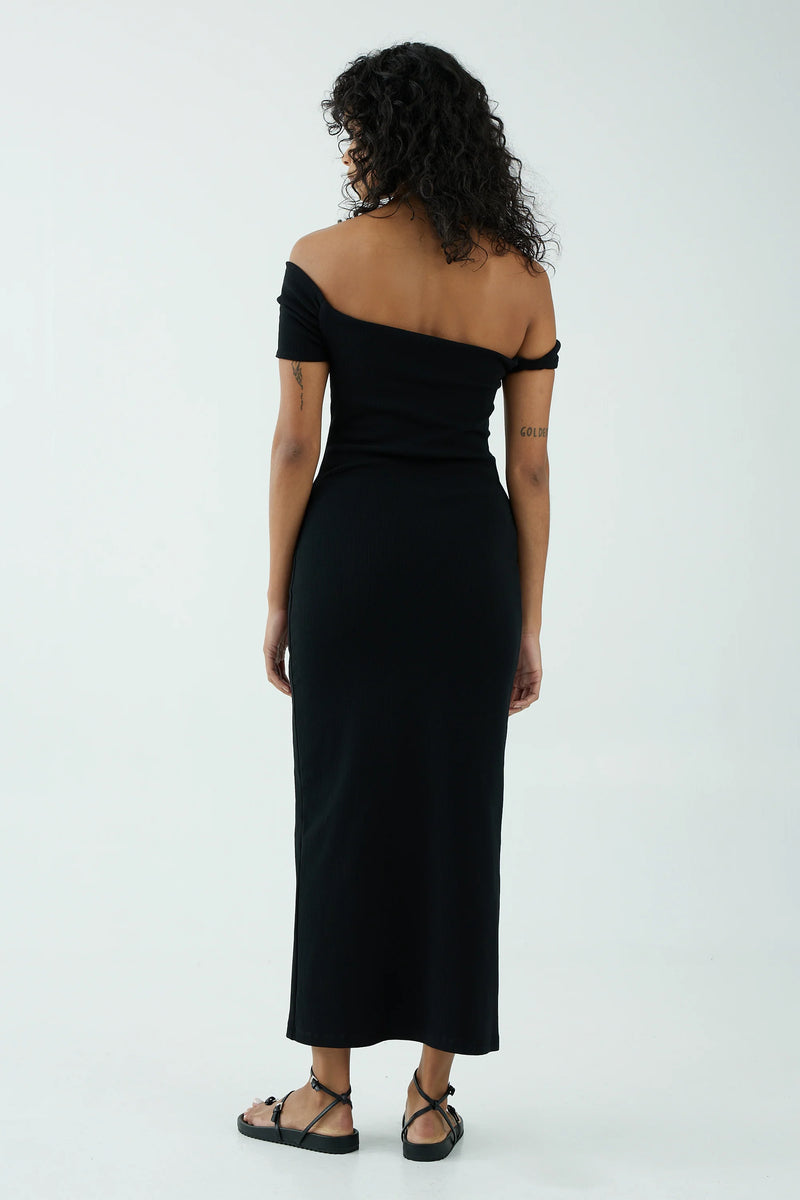 Intertwined Off Shoulder Dress Black