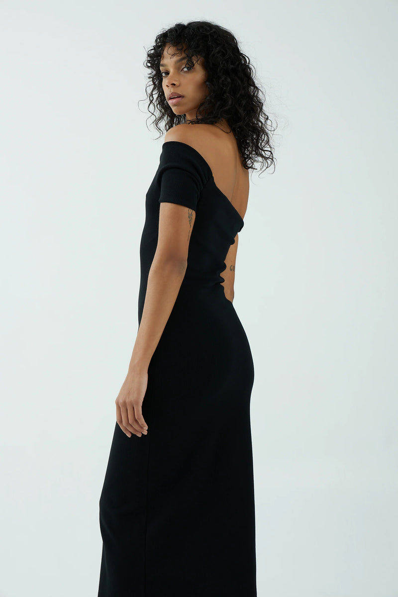 Intertwined Off Shoulder Dress Black