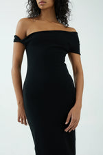 Intertwined Off Shoulder Dress Black