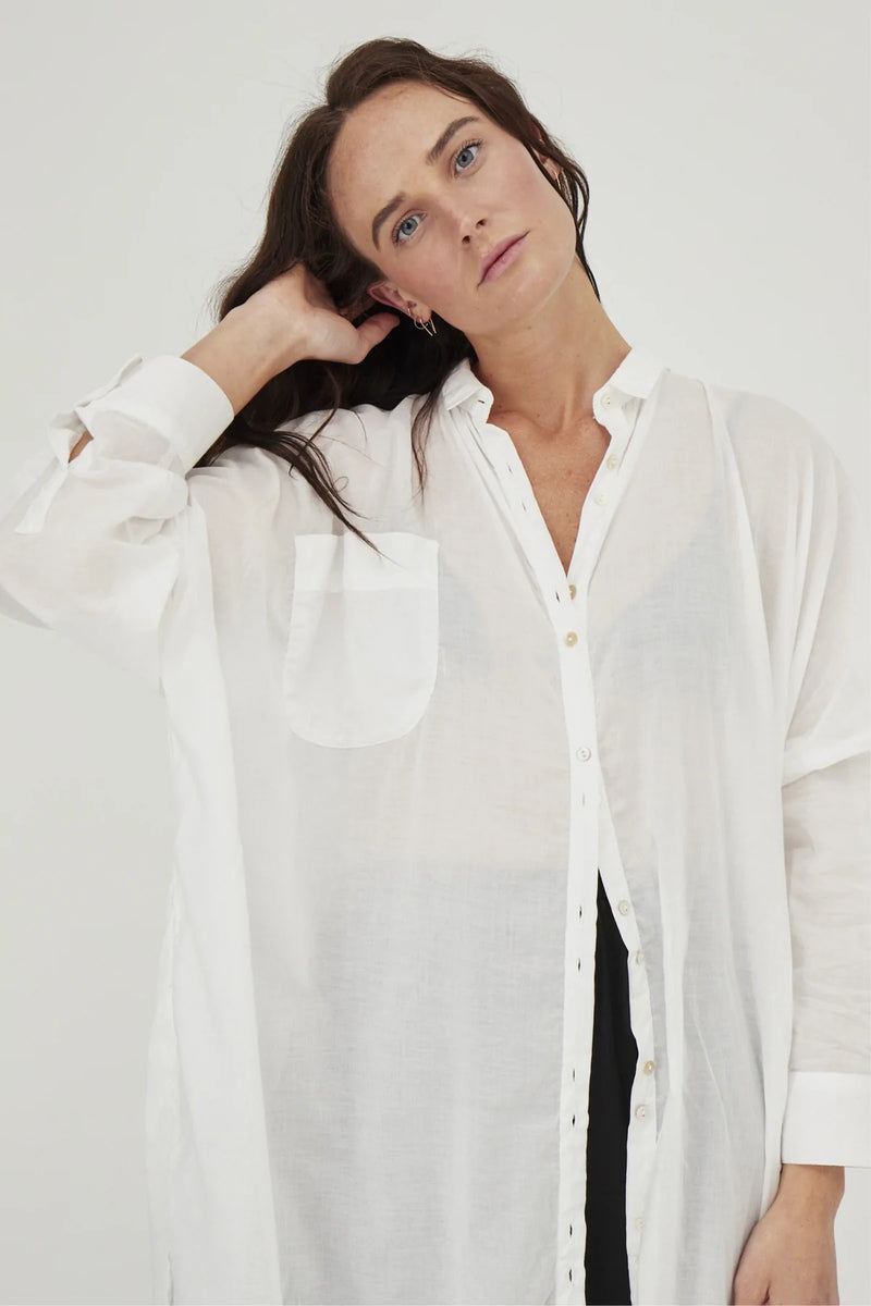 Santorini Shirt Dress White