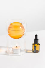 Oil Burner and Tea light candle Clear & Amber