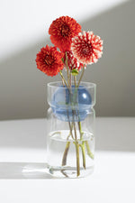 Balance Vase Clear + Blue