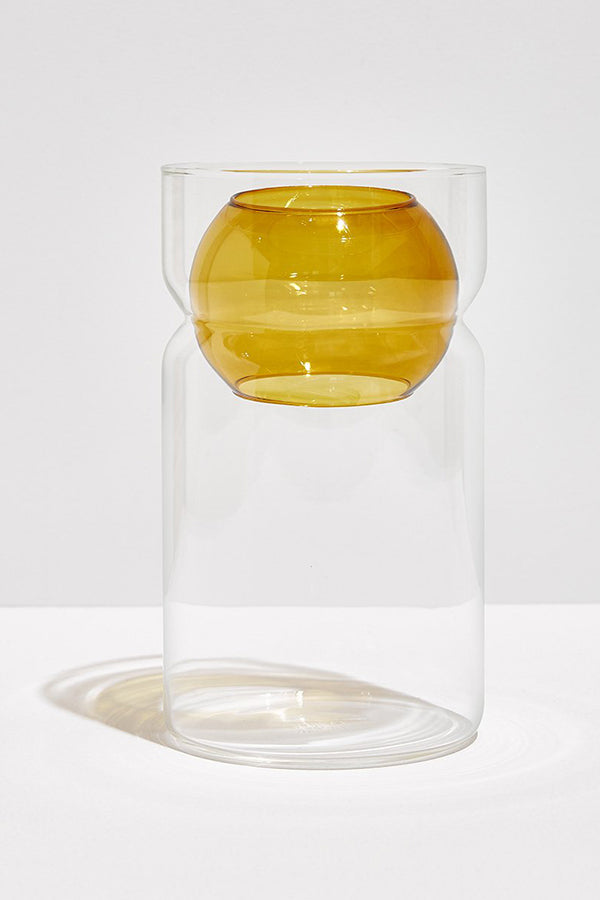 Balance Vase Clear + Amber