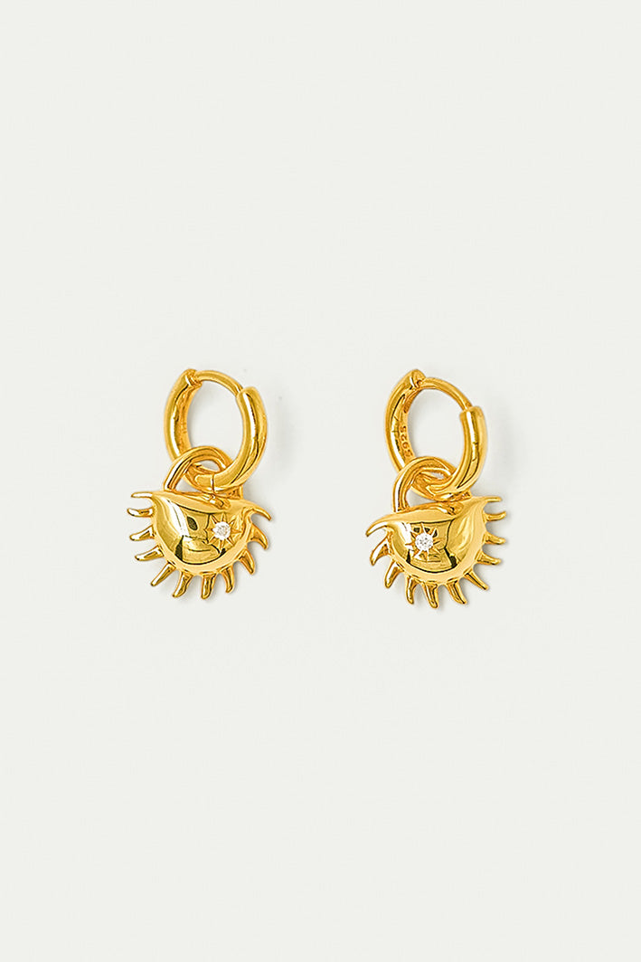 Solida Charm Earrings Clear Gold